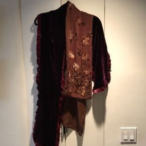 2 Velvet Long Scarves